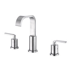Luxier WSP03-T 2-Handle Widespread Bathroom Faucet with Drain, Brushed Nickel