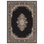 Unique Loom - Unique Loom Black Washington Reza 7'x10' Area Rug - The gorgeous colors and classic medallion motifs of the Reza Collection will make a rug from this collection the centerpiece of any home. The vintage look of this rug recalls ancient Persian designs and the distinction of those storied styles. Give your home a distinguished look with this Reza Collection rug.