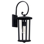 Capital Lighting - Capital Lighting 926711BK Howell - One Light Outdoor Wall Lantern - Shade Included: TRUE  Warranty: 1 Year  Room Type: ExteriorHowell One Light Outdoor Wall Lantern Black Clear Glass *UL: Suitable for wet locations*Energy Star Qualified: n/a  *ADA Certified: n/a  *Number of Lights: Lamp: 1-*Wattage:100w E26 Medium Base bulb(s) *Bulb Included:No *Bulb Type:E26 Medium Base *Finish Type:Black