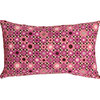 Pillow Decor - Houndstooth Spheres Throw Pillow, Pink, 12" X 20"
