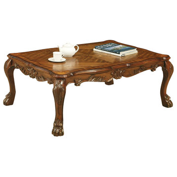 Acme Dresden Traditional Coffee Table, Cherry Oak 12165