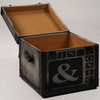 Eco-Friendly Handmade Solid Square 18"x18"x18" Wood & Leather Sitting Box, Black Color