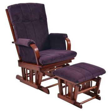 Home Deluxe Glider Chair and Ottoman, Purple