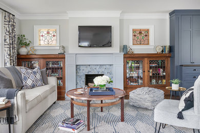 Inspiration for a transitional living room remodel in Toronto