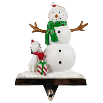 6" Snowman Puppy Christmas Stocking Holder