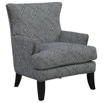 Niall Accent Chair, Gray Print