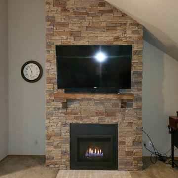 Desert Sunrise Stacked Stone DIY Electric Fireplace Project