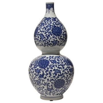 Gourd Vase, Blue and White