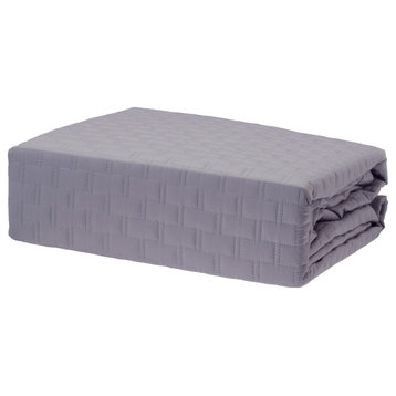 Bedvoyage Rayon Viscose Bamboo Quilted Coverlet, Platinum