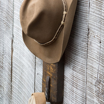Hat and Coat Reclaimed Rail Road Spike Rack