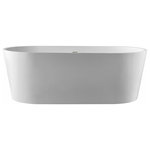 Randolph Morris - Mia Acrylic Double Ended Freestanding Tub, White / Rose Gold Drain, 67 Inch - The Mia Double Ended Tub is bold and modern, and it will instantly become the focal point of your bathroom. Although the sides are tapered, there is still plenty of sitting space at the bottom of the tub, making it easy to get comfortable.