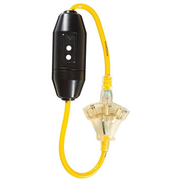 Coleman Cable 2816 Yellow Jacket Triple Outlet Cord, 12/3 SJTW, 2 ft. L, Yellow