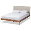 Baxton Studio Aveneil Modern Upholstered Full Platform Bed in Beige