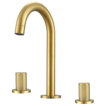 Industria Series Widespread Bathroom Faucet, Brushed Gold