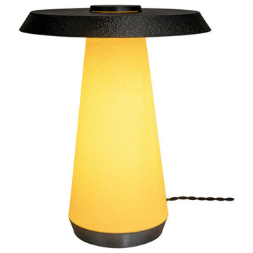 Mid-Century Minimalist Plant-Based PLA 3D Printed Dimmable LED Table Lamp, Yellow