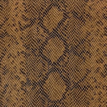 York Snake Skin Pattern Embossed Vinyl Upholstery Fabric, Caramel