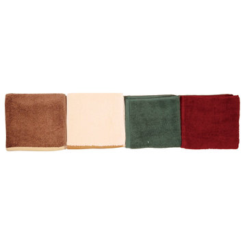 Wash Cloth, 12"x12", Red, 4 Piece