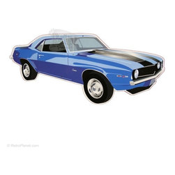 Blue 69 Chevy Camaro Tin Sign: Home & Business Decor with Car Metal Signs RetroP - Novelty Signs