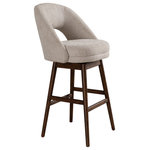 Armen Living - Adrian Brown Wood 30" Swivel Barstool, Ancient Stone Fabric, Set of 2 - The Adrian Barstool combines timeless design with modern functionality, making it the perfect choice for your kitchen island or home bar. Featuring a sleek low-back design and an elegant blend of materials, this barstool is as comfortable as it is stylish. The durable rubberwood frame showcases a brushed finish, adding texture and warmth to your space, while the cushioned seat and back are upholstered in premium polyester fabric for lasting durability. Available in two heights   26-inch counter height and 30-inch bar height   the Adrian Barstool offers flexibility to suit your dining or entertaining area. The fiber-wrapped foam cushion provides excellent comfort, and the 360-degree swivel feature ensures effortless mobility for any gathering. Its sturdy, straight-legged base includes plastic glides to protect your floors from scratches, making it both functional and stylish. Choose from two stunning finishes: Brown Oak with Ancient Stone Upholstery or Gray Oak with Morning Fog Upholstery, to perfectly complement your decor. Designed with a weight capacity of up to 250 lbs, the Adrian Barstool ensures reliability and everyday luxury for your home. The Adrian Barstool includes a 1-year warranty covering fabric, foam, and frames, giving you peace of mind with your purchase. Assembly is straightforward and takes approximately 30 minutes, requiring just a screwdriver and two people for a hassle-free setup. This product includes two barstools.