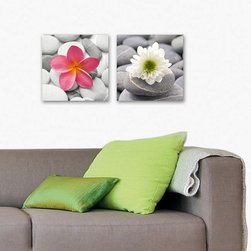 Platin Art - Deco Glass Wall Decor- Beautiful Flower - Wallpaper