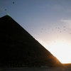 Silhouette of Pyramid at dusk, Giza Pyramids, Giza, Cairo, Egypt Canvas Wall Art