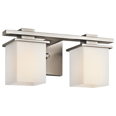 Kichler Tully Bath 2-Light, Antique Pewter, Satin Etched Cased Opal