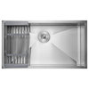 AKDY 33"x22"x9" Under Mount Stainless Steel Single Bowl Kitchen Sink With Tray