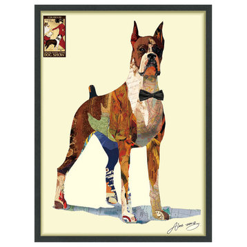 The Boxer Dimensional Handmade Collage Wall Art Framed Under Glass