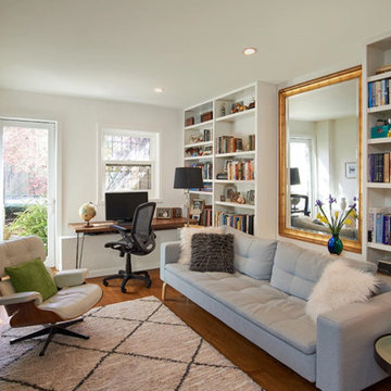 A Play on Greys & Blues: Remodeled Kitchen & Family Room