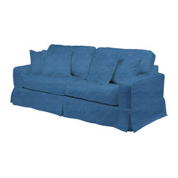 Sunset Trading - Sunset Trading Americana Sofa, Slip Cover Set Only -, digo Blue - Slipcovers And Chair Covers