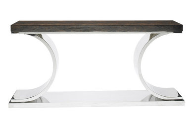 Louis J Solomon Console Table with Stainless Steel Base
