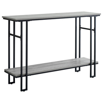Accent Table Console Entryway Narrow Sofa Metal Laminate Grey Black