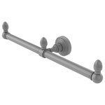 Allied Brass - Waverly Place 2 Arm Guest Towel Holder, Matte Gray - This elegant wall mount towel holder adds style and convenience to any bathroom decor. The towel holder features two arms to keep a pair of hand towels easily accessible in reach of the sink. Ideally sized for hand towels and washcloths, the towel holder attaches securely to any wall and complements any bathroom decor ranging from modern to traditional, and all styles in between. Made from high quality solid brass materials and provided with a lifetime designer finish, this beautiful towel holder is extremely attractive yet highly functional. The guest towel holder comes with the 12 inch bar, a wall bracket with finial, two matching end finials, plus the hardware necessary to install the holder.