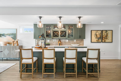 Inspiration for a modern home bar remodel in Providence