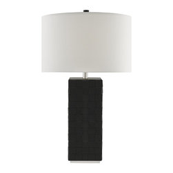 Currey and Company - Currey and Company Bertrand Black Leather Table Lamp - Table Lamps