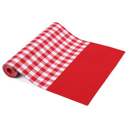 Contemporary Table Runners Gingham Table Runner, Red
