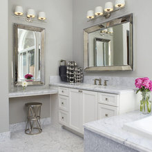 Vanity against wall