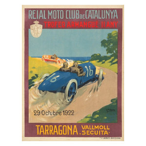 POSTER 1922 TROFEO ARMANGUE TARRAGONA CAR RACE SPAIN VINTAGE REPRO FREE S//H