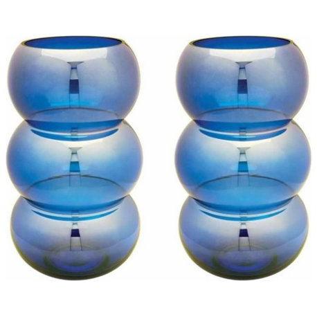 Dimond Cobalt Ring Votives, Set of 2, Cobalt Blue