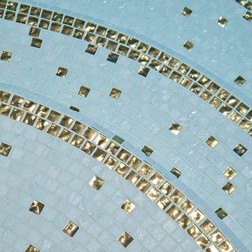 24k Gold Accented Glass Tiled Pool