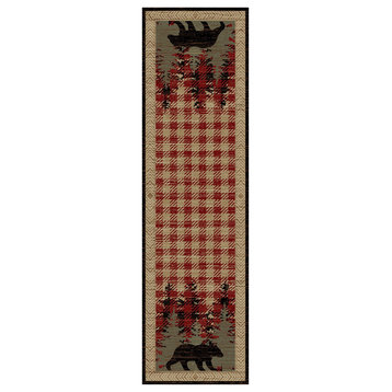 Blowing Rock Lodge Area Rug, Antique, 2'3"x7'7"