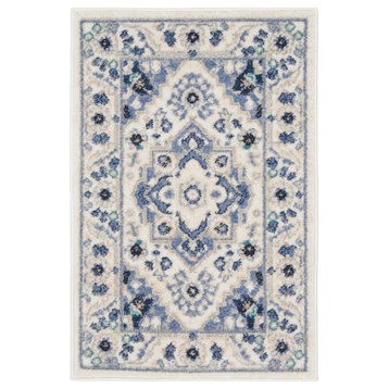 Nourison Passion 1'10" x 2'10" Ivory Grey Bohemian Indoor Area Rug