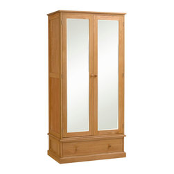 Appleby Oak Double Wardrobe with Mirrors - Armoires And Wardrobes