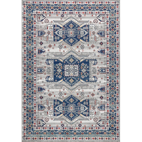 Modern Persian Vintage Moroccan Light Grey/Blue 8' x 10' Area Rug