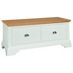 Bentley Designs - Hampstead 2-Tone Painted Furniture Blanket Box - Hampstead Two Tone Painted Blanket Box offers elegance and practicality for any home. Soft-grey paint finish contrasts beautifully with warm American Oak veneer tops, guaranteed to make a beautiful addition to any home.