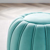 Ottoman Accent Tufted Chair, Blue, Velvet, Modern, Mid Century Hotel Lounge