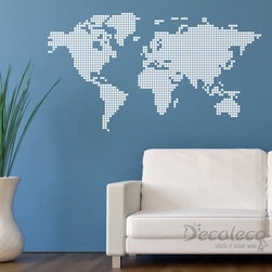 SQUARED World Map Vinyl Wall Decal - Wall Decals