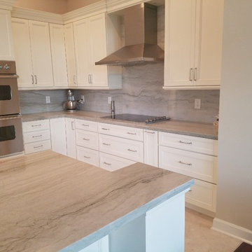 Full Kitchen Remodel Featuring Custom White Cabinetry and Quartzite Countertop