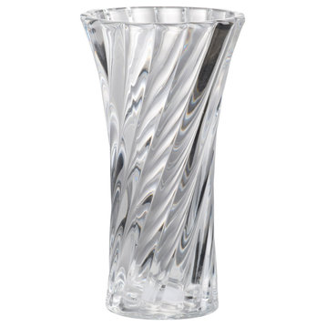 Curved Column Vase, Clear, 4"