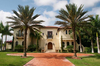 Inspiration for a mediterranean exterior home remodel in Miami
